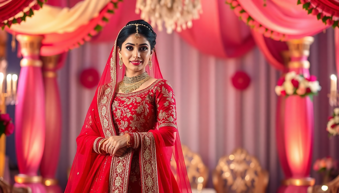 My Dream Red Bridal Lehenga from Shopping World