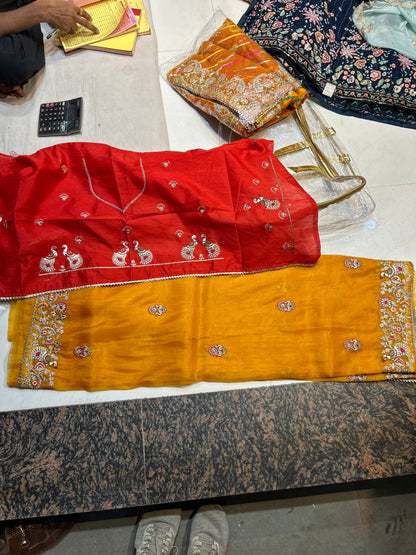 Yellow haldi mehendi saree