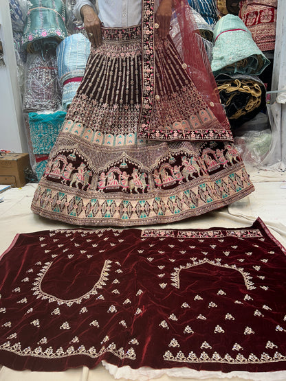 Maroon Doli Barat Lehenga 💖