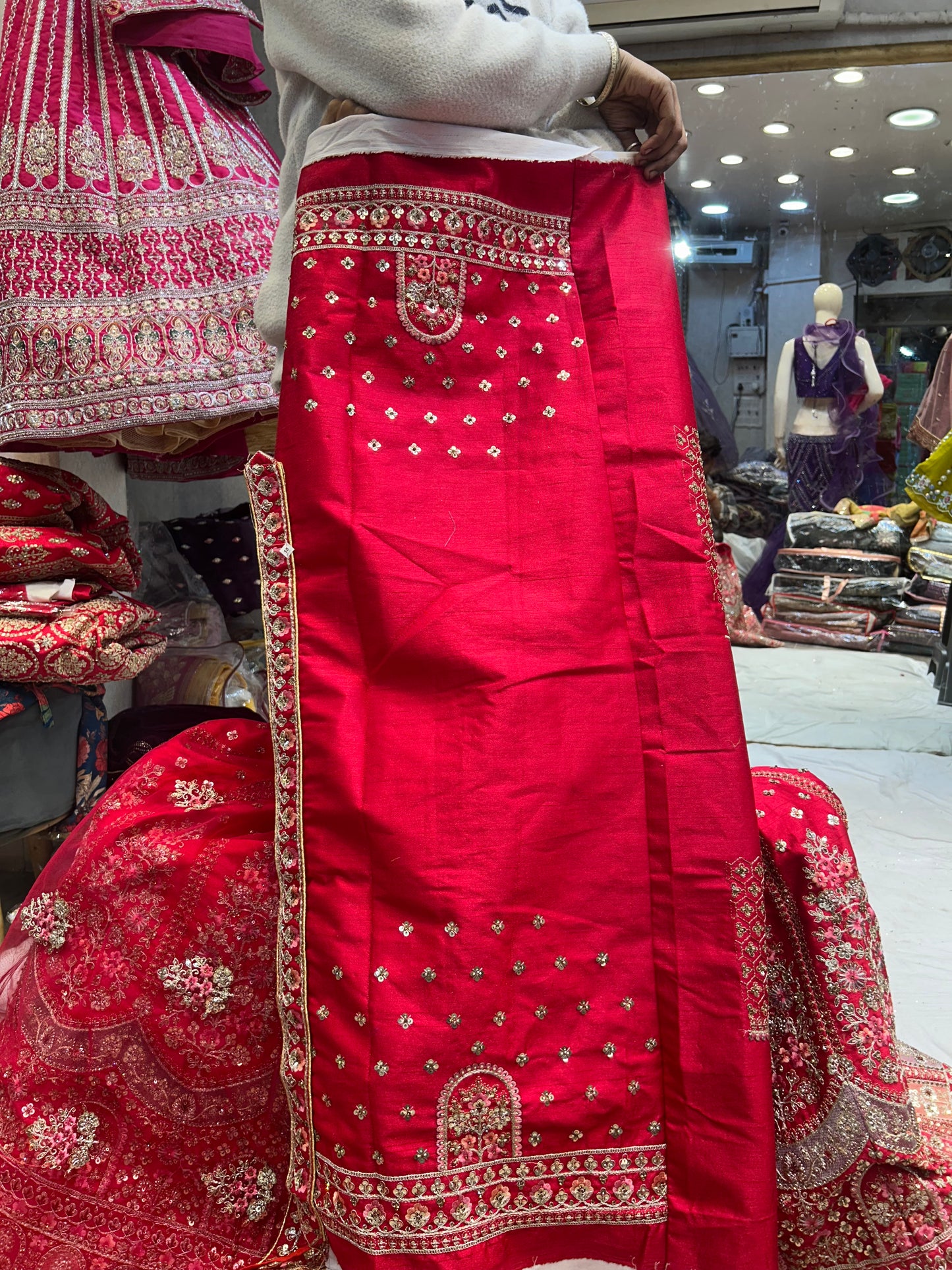 Lovely red bridal lehenga