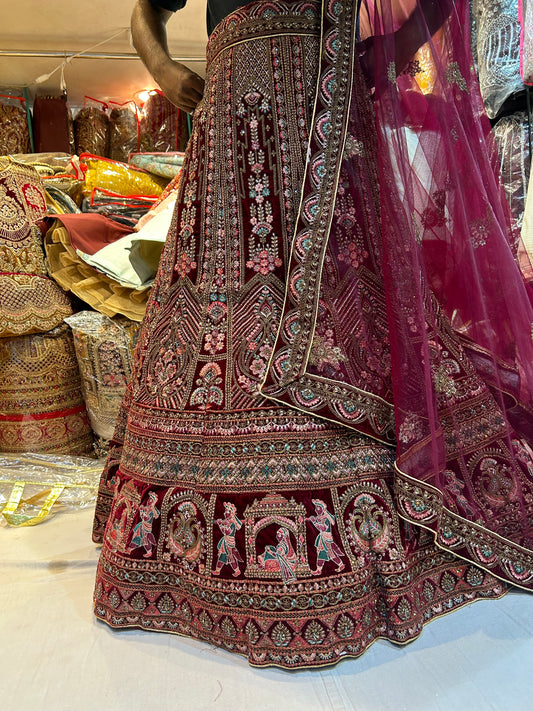 Doli barat maroon Lehenga