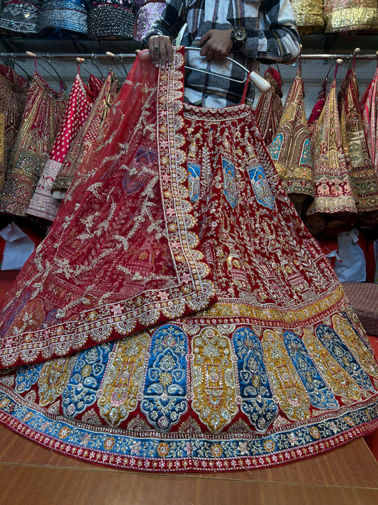 Majestic red bridal Lehenga