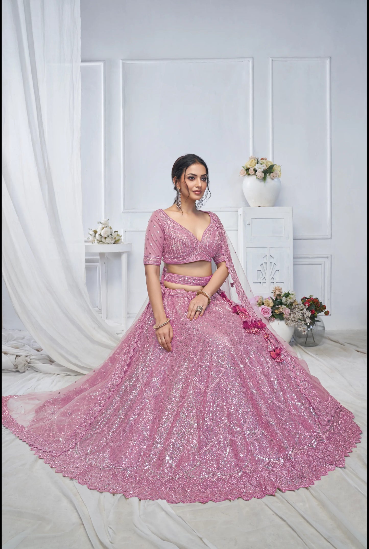 Pink purple Lavender Gorgeous Designer lehenga