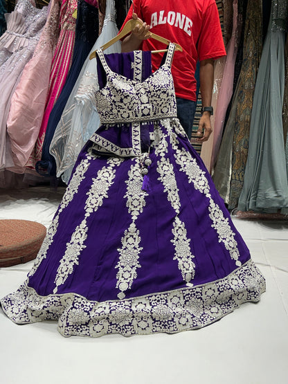 Awesome purple crop top lehenga