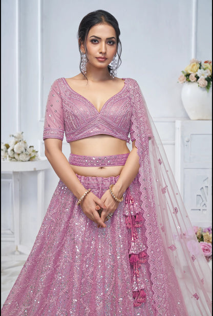 Pink purple Lavender Gorgeous Designer lehenga