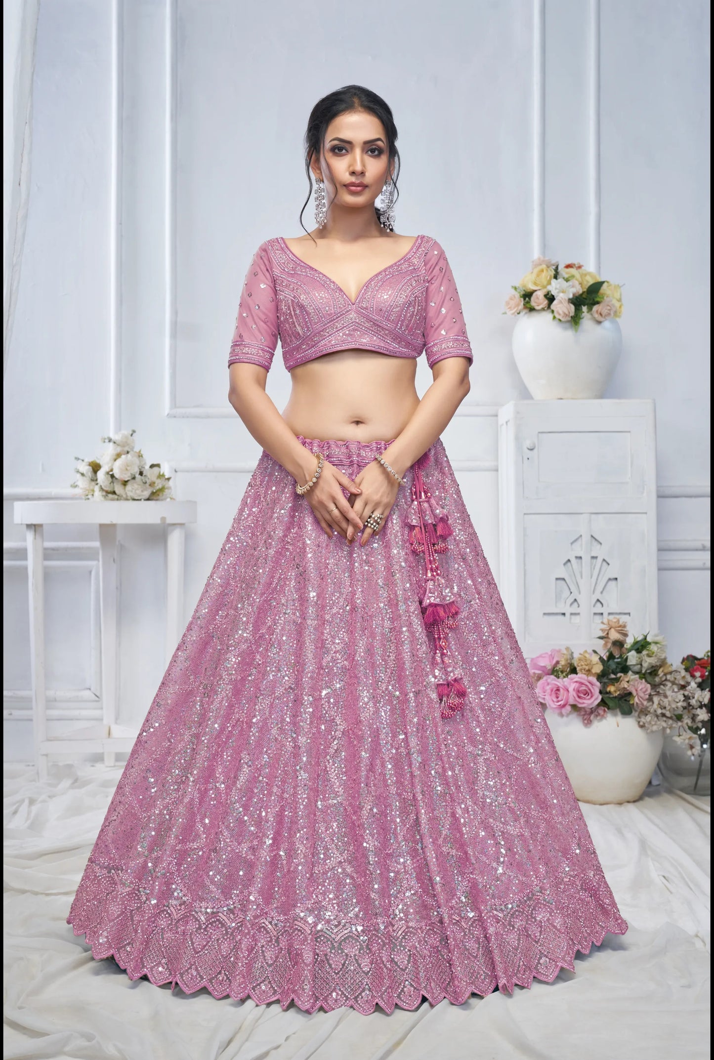 Pink purple Lavender Gorgeous Designer lehenga