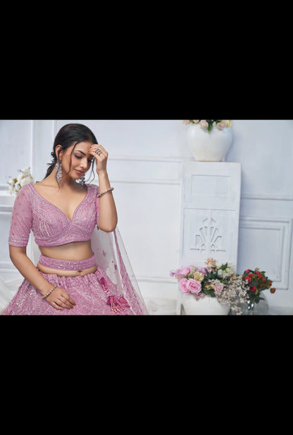 Pink purple Lavender Gorgeous Designer lehenga