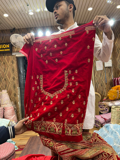 Lavishing red bridal lehenga