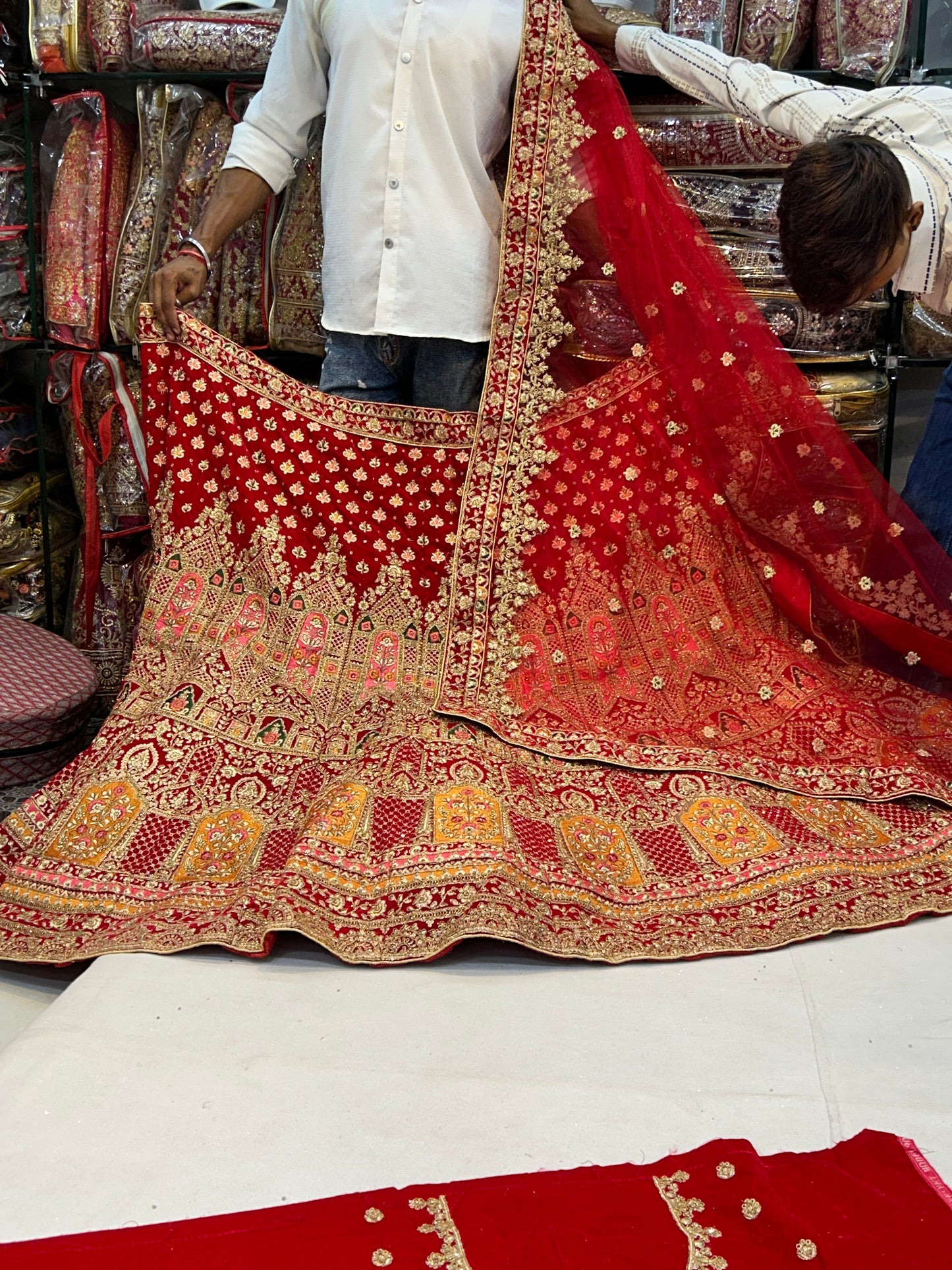 Red bridal lehenga