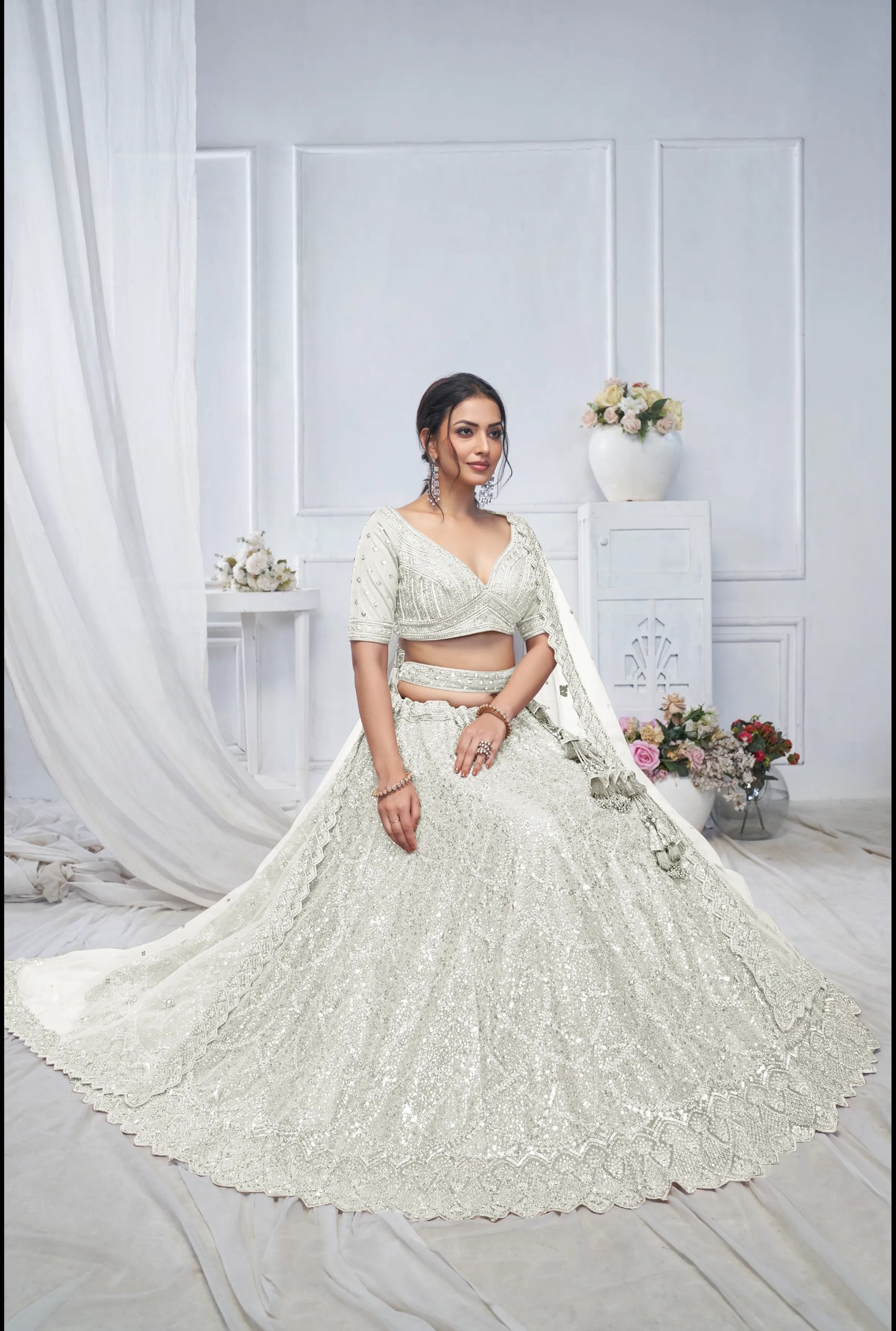 White Lovely Designer Lehenga