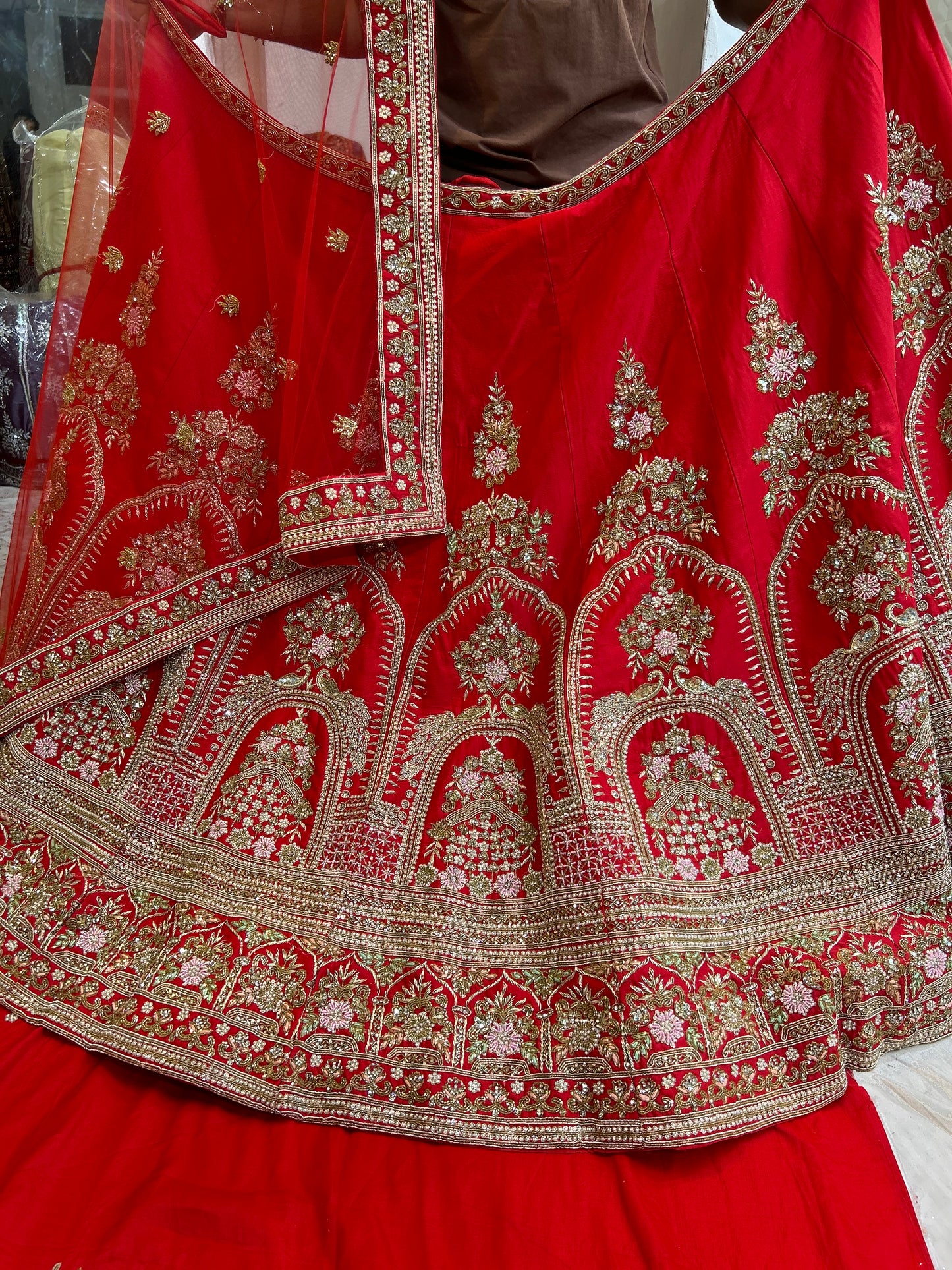 Pure Handwork Red lehenga