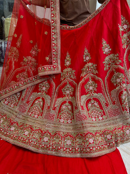 Pure Handwork Red lehenga