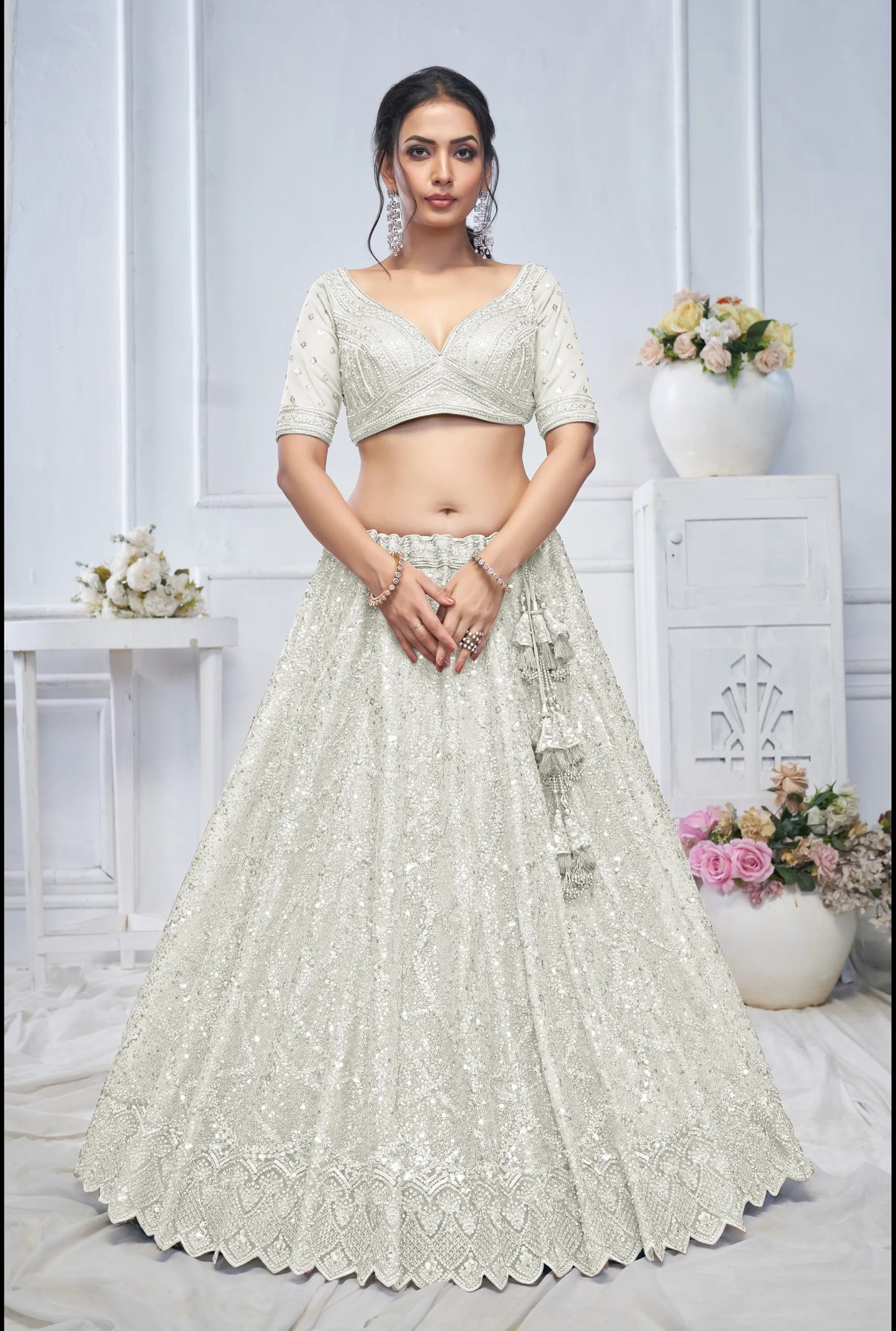 White Lovely Designer Lehenga