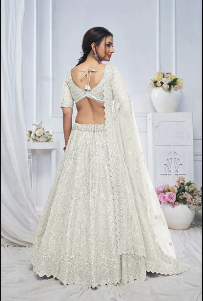 White Lovely Designer Lehenga