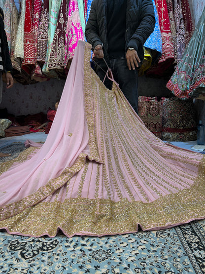 Tremendous baby pink lehenga