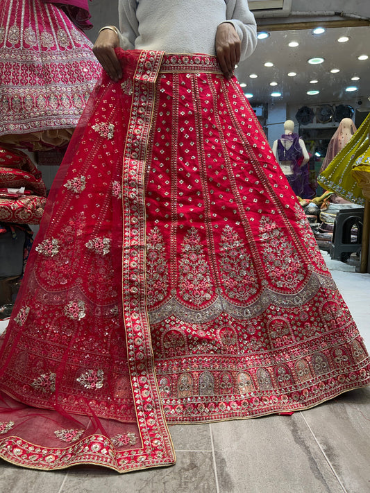 Lovely red bridal lehenga