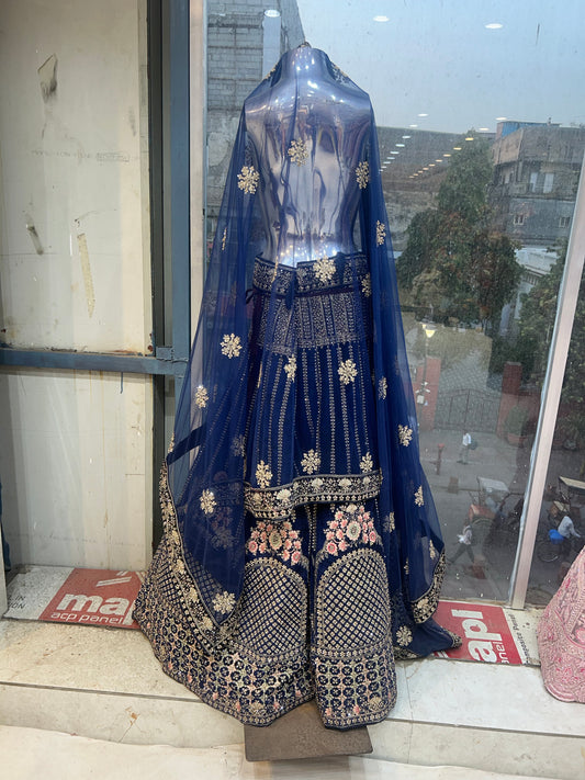 Lovely blue Heavy Lehenga