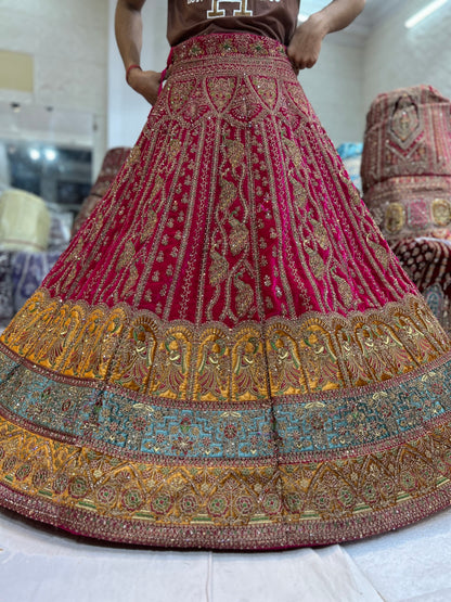 Designer rani pink bridal lehenga