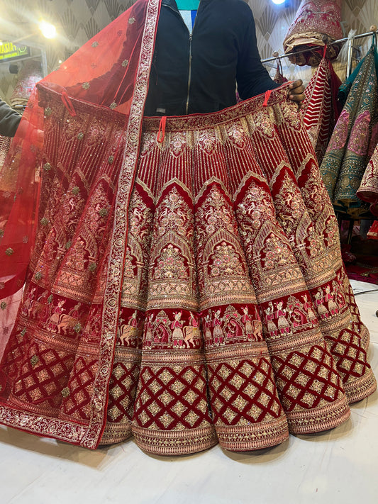 Red heavy bridal Designer Lehenga ❤️