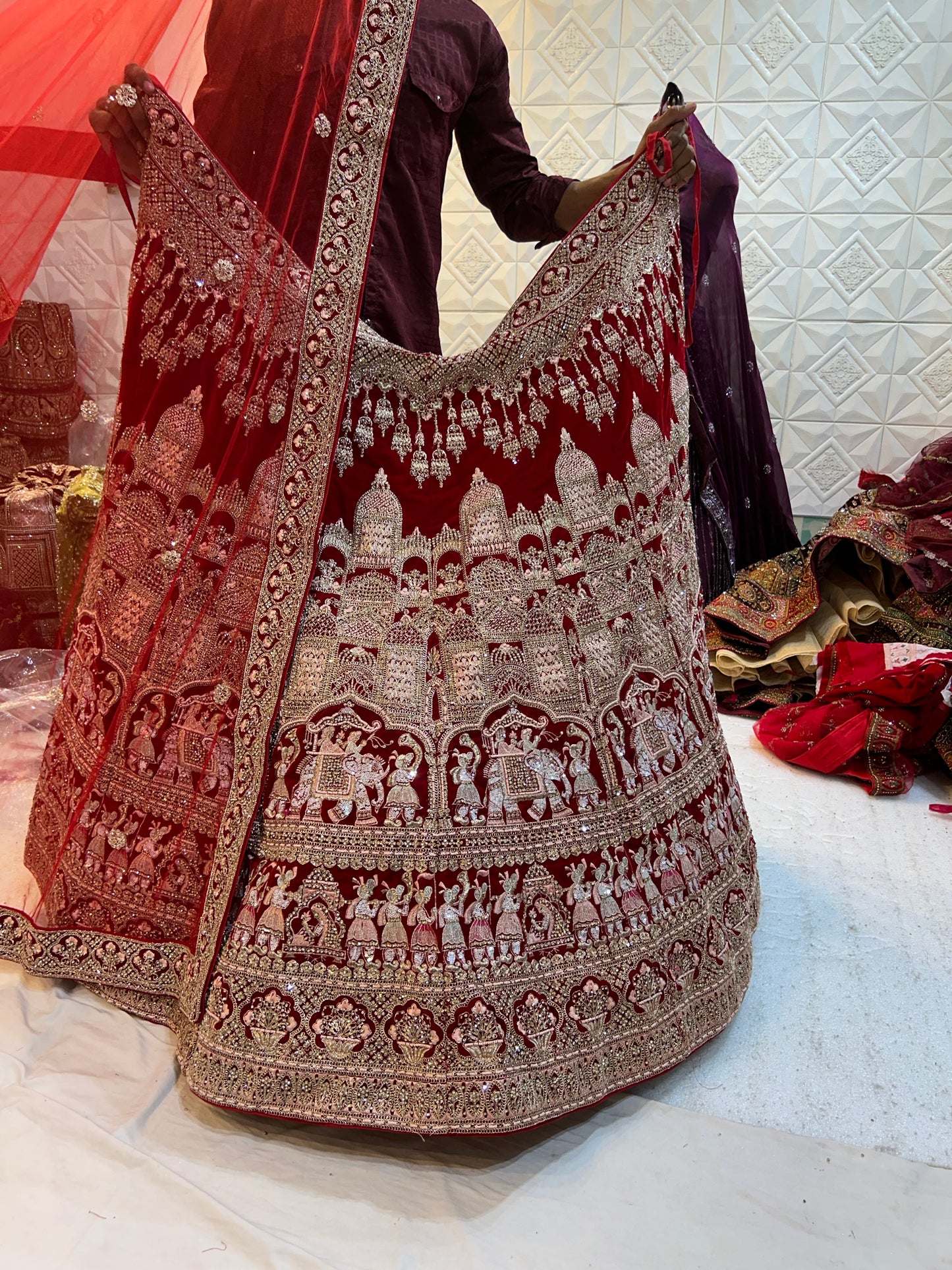 Doli barat red bridal Lehenga