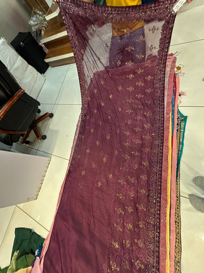 Violet purple saree