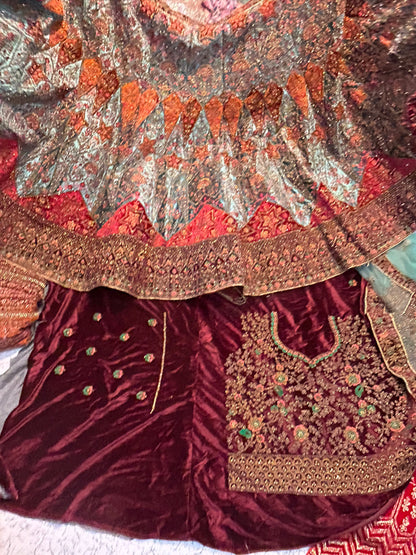 Multicolour bridal lehenga