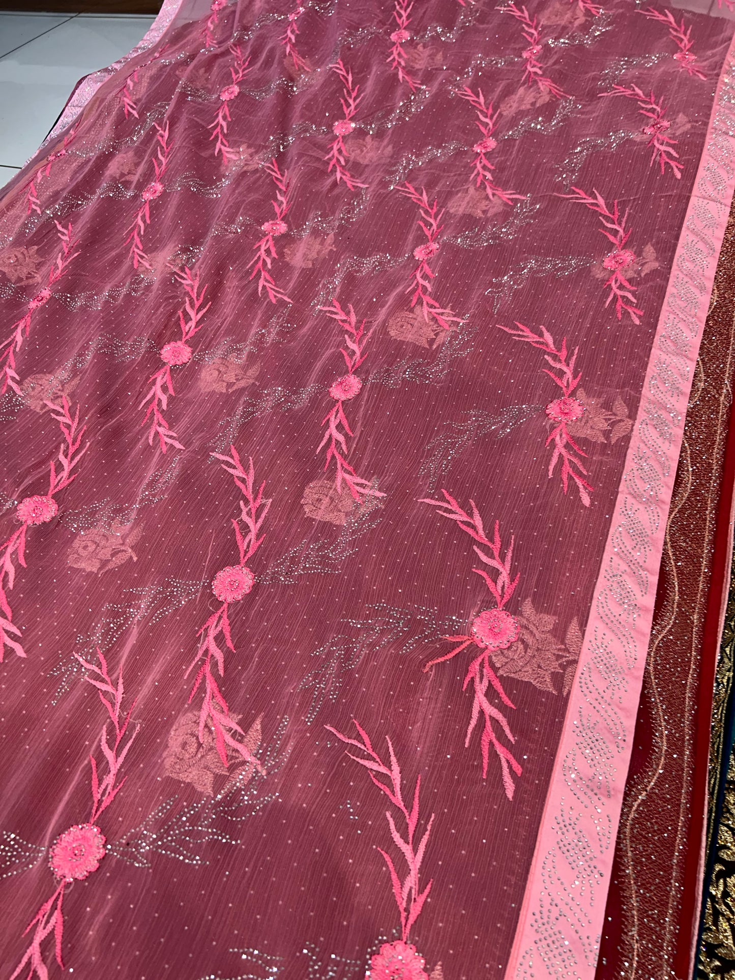 Awesome baby pink saree