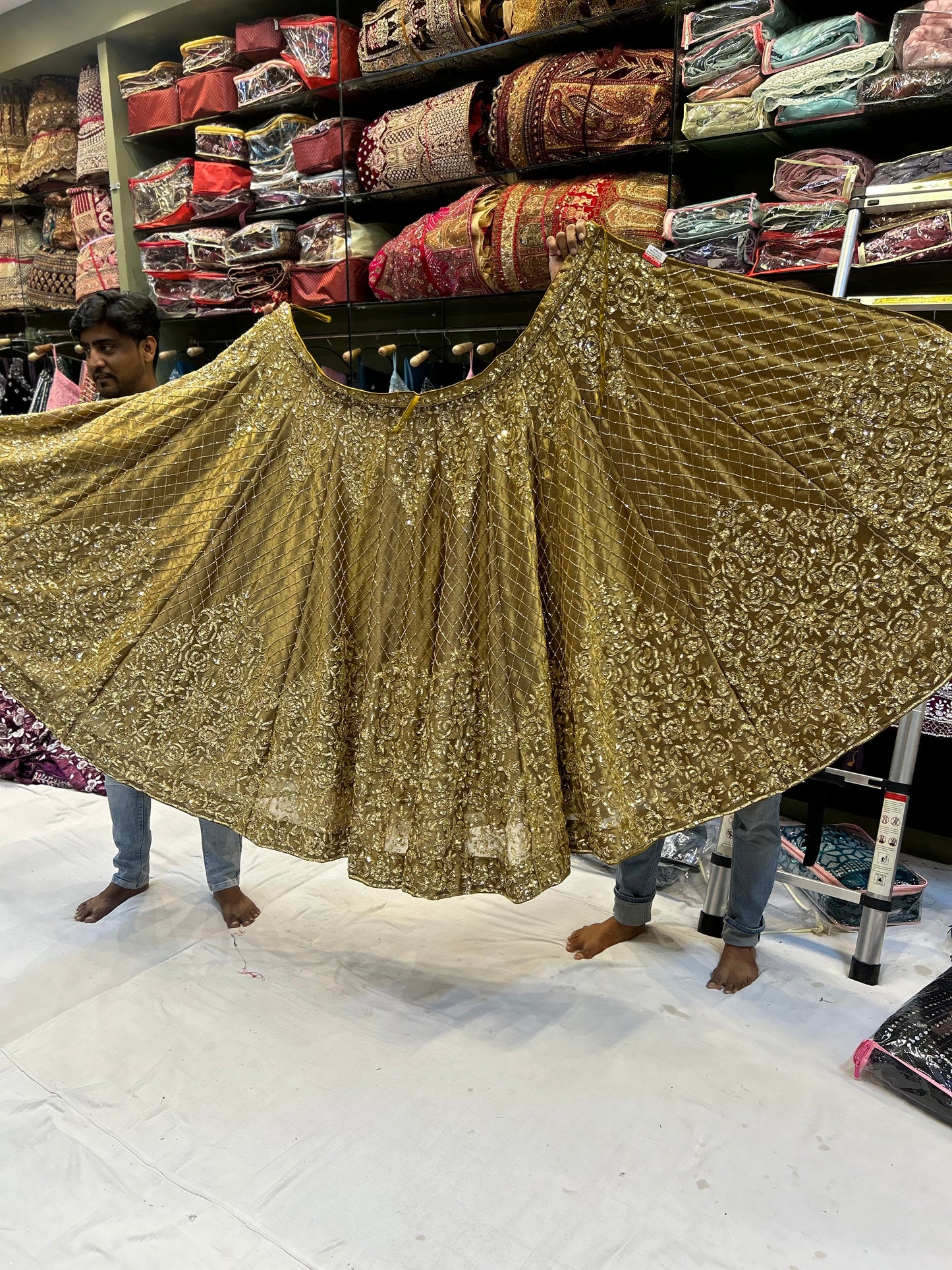 Charming golden lehenga