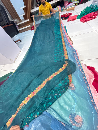 Aqua Green saree