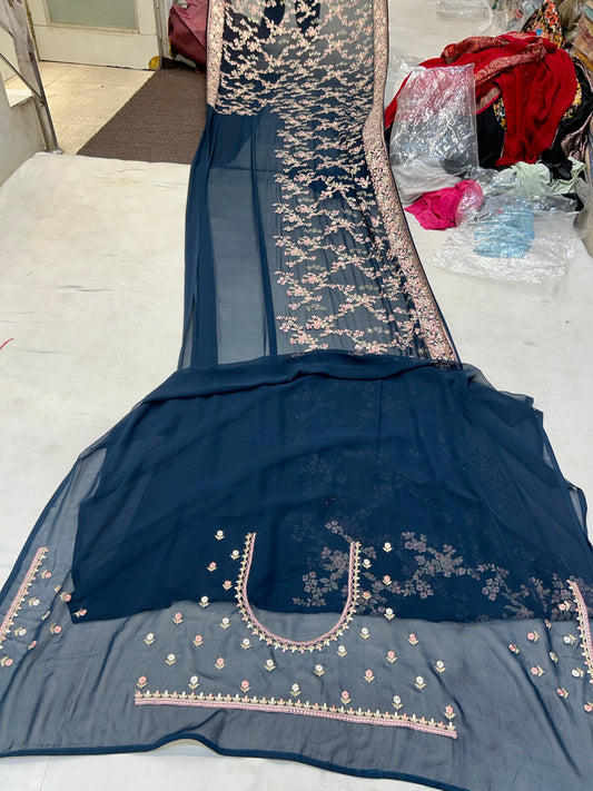 Amazing Blue fancy saree 🥰