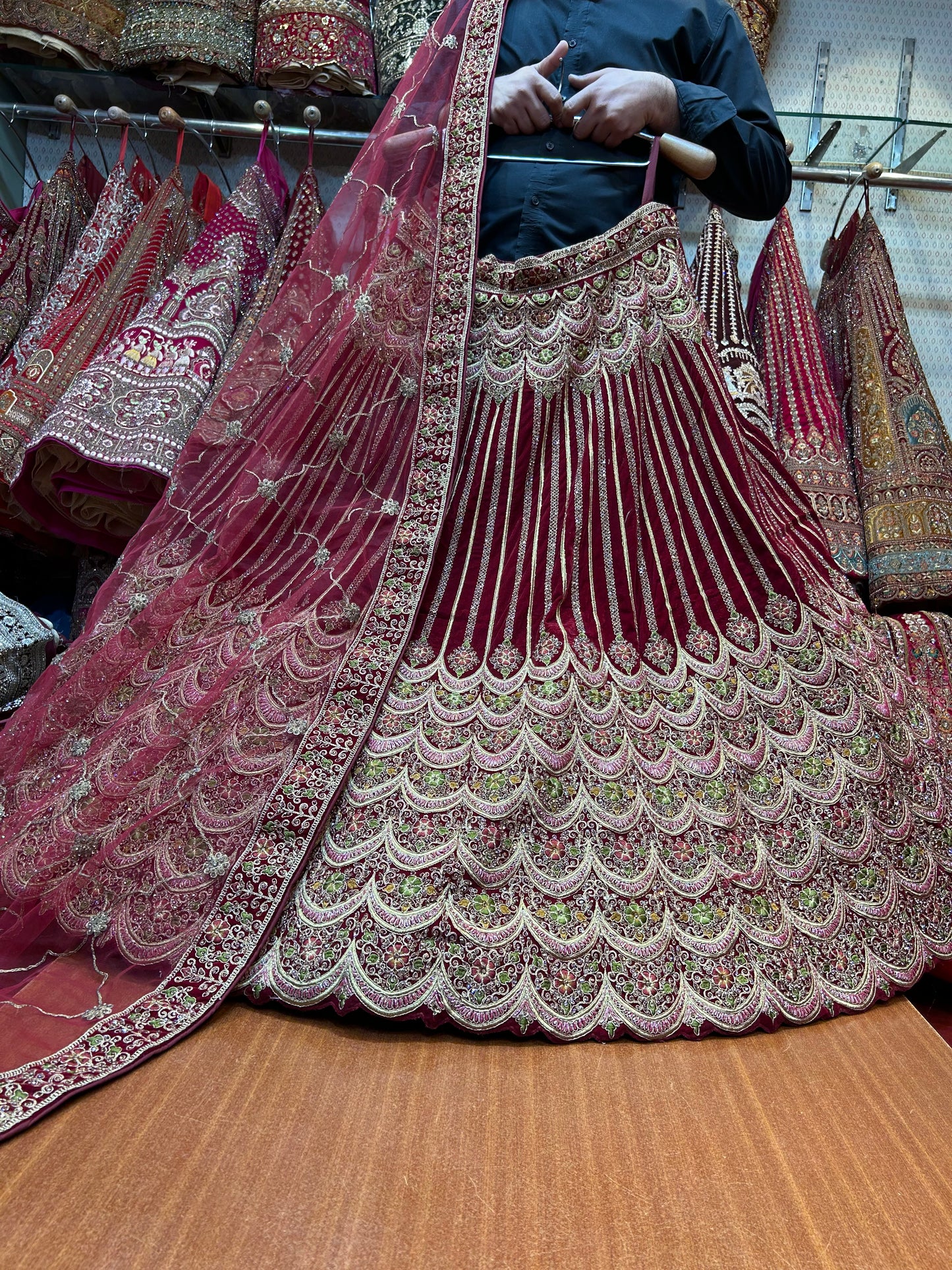 Astonishing maroon bridal Lehenga