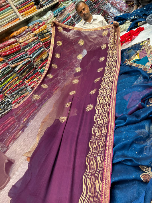 Stunning Red maroon saree