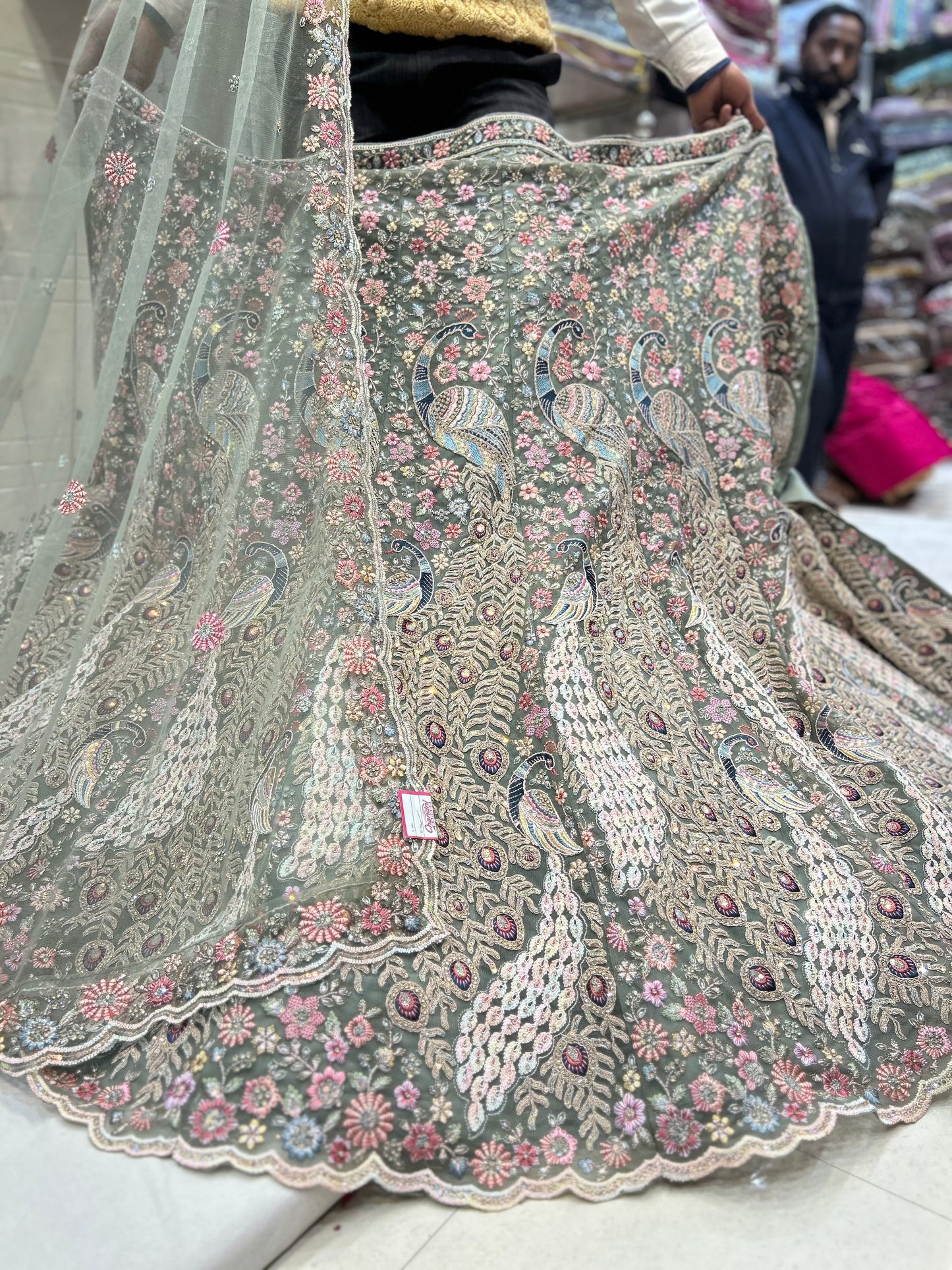 Khoobsurat peacock pista green Lehenga