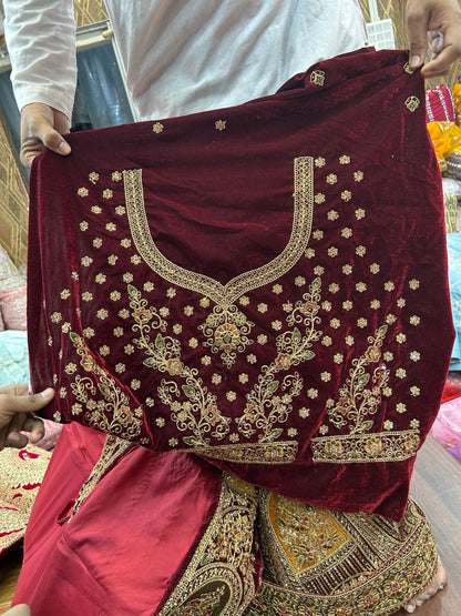 Pretty maroon bridal lehenga