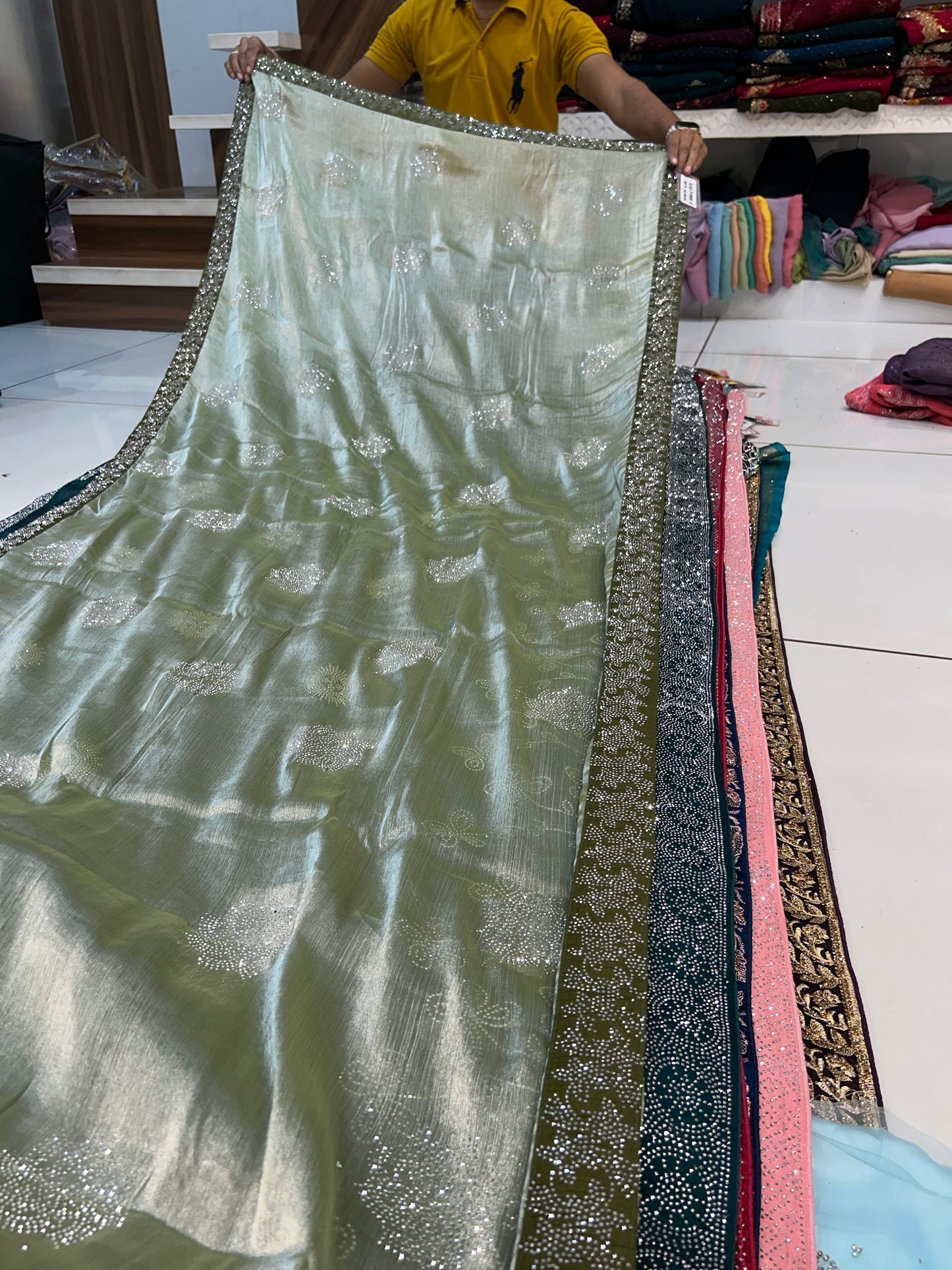 light green saree