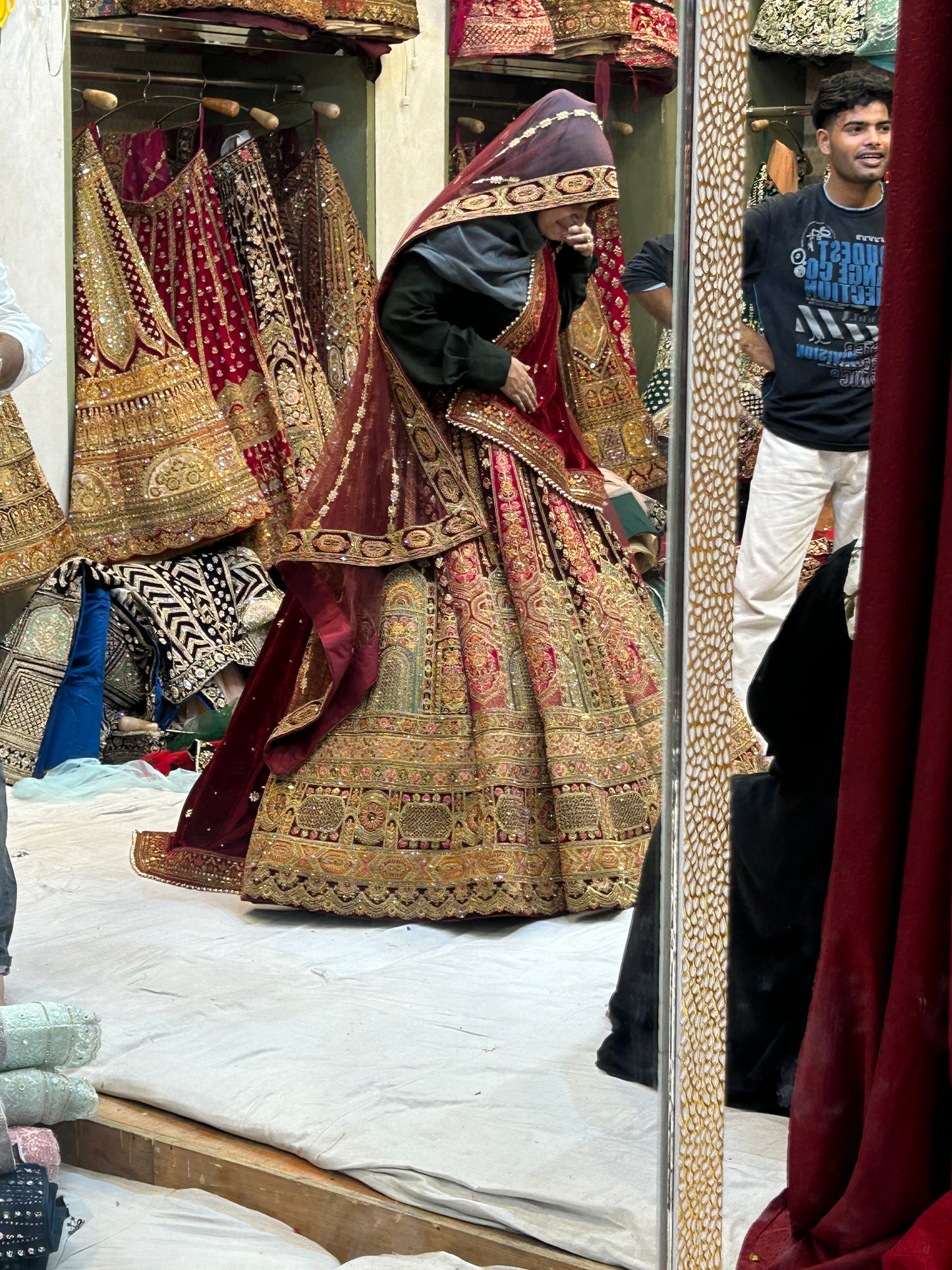 Heavy maroon bridal lehenga