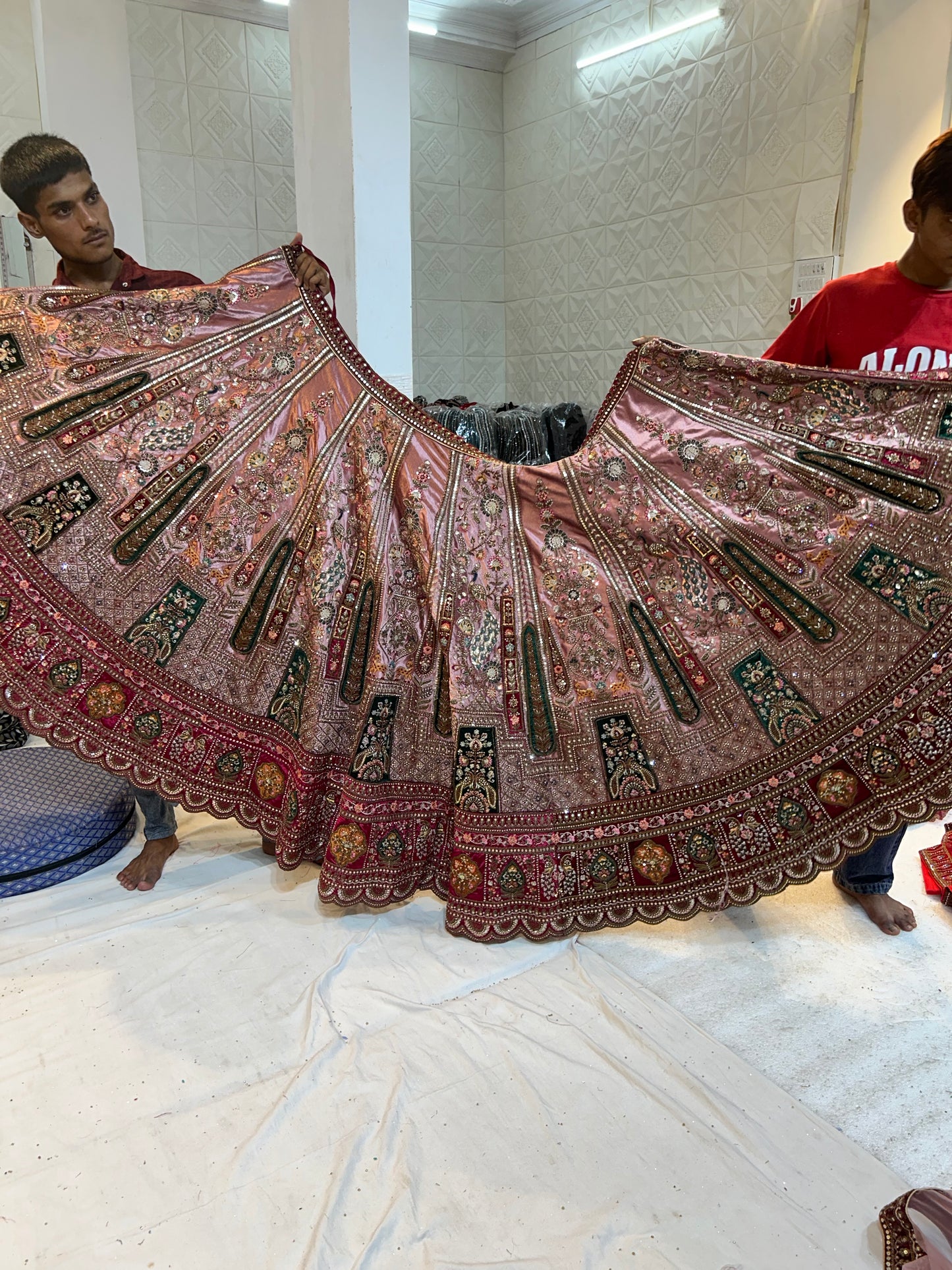 Lovely Pastel pink shade Flair Lehenga