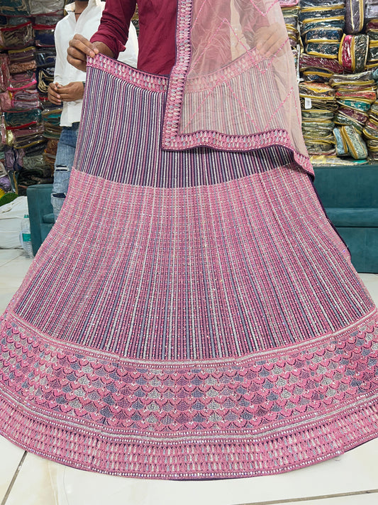 Magnífica lehenga rosa