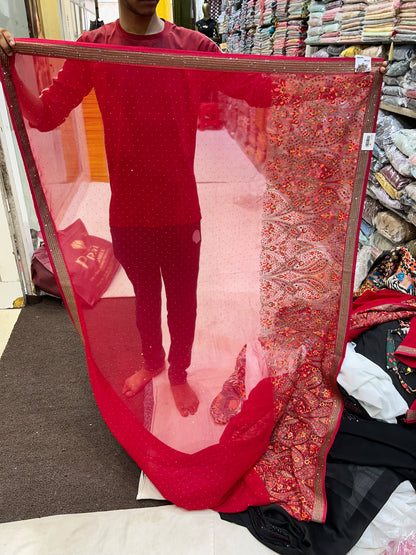 Awesome Red fancy saree 🥰