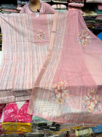 Majestic pink Unstitched suit