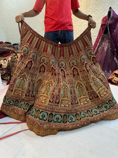 Astonishing red peacock bridal Lehenga