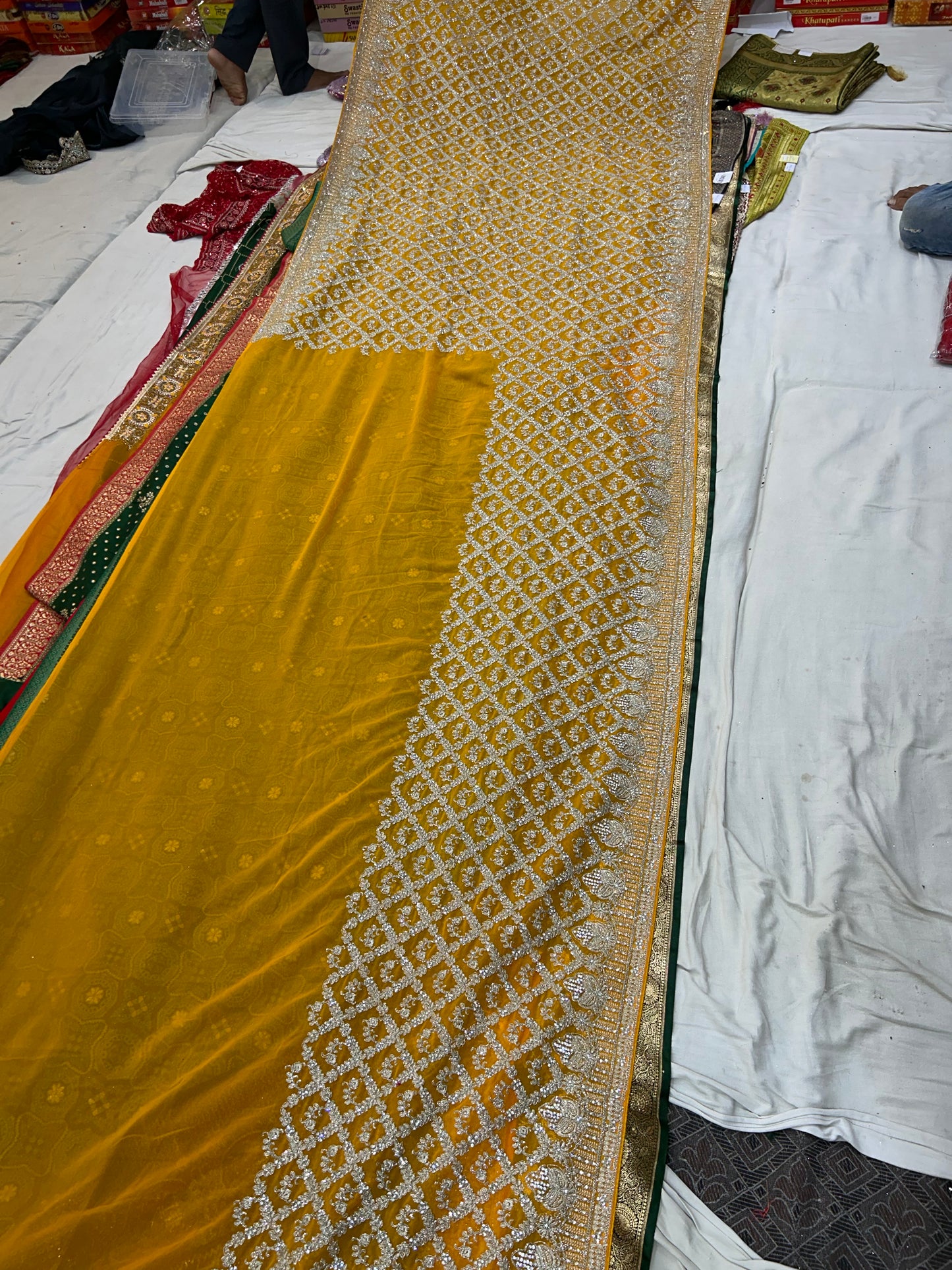 Yellow haldi mehendi Saree