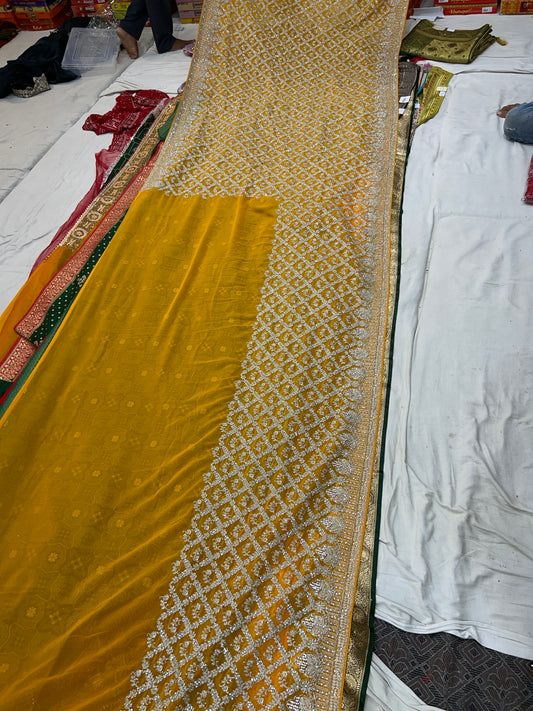 Yellow haldi mehendi Saree