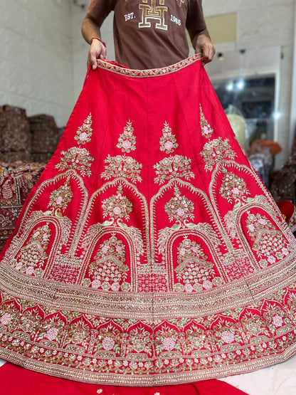 Pure Handwork Red lehenga