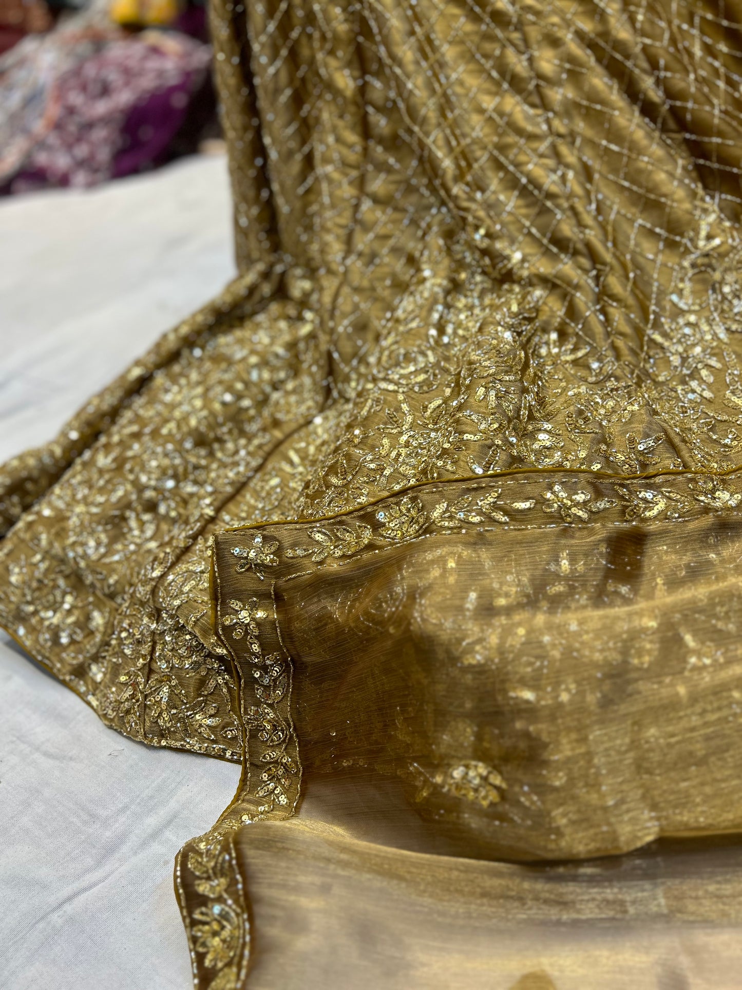 Charming golden lehenga