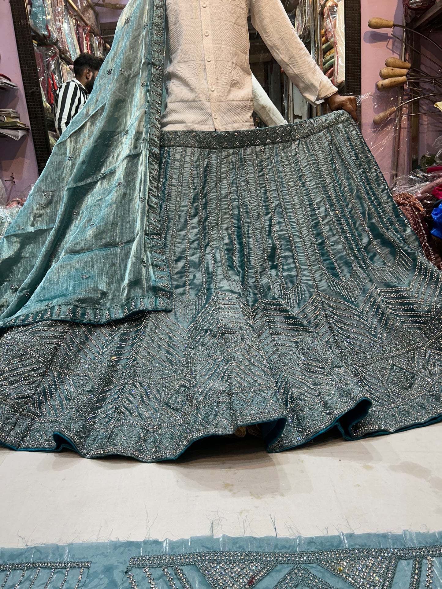 Hot sky-blue Lehenga 🥰