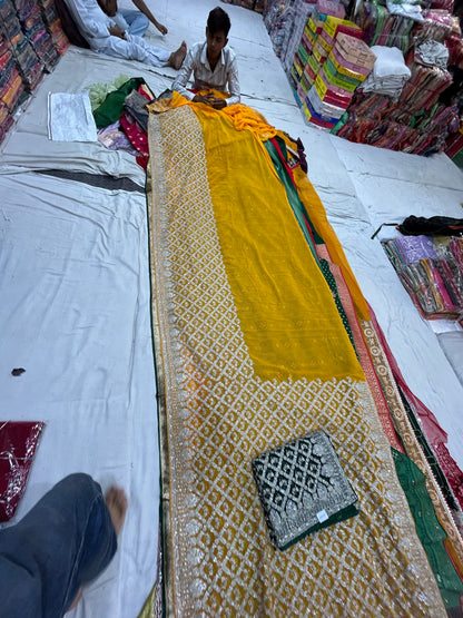 Yellow haldi mehendi Saree