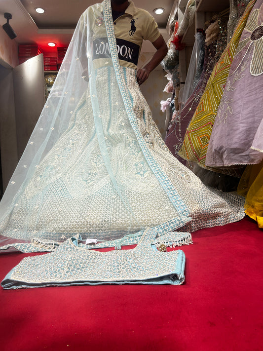 Blooming Blue Lehenga