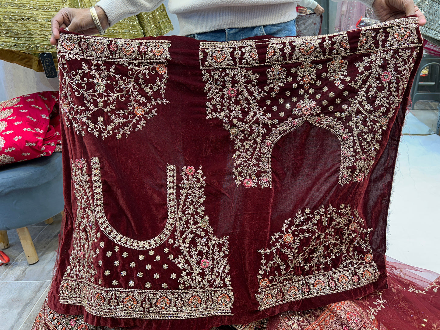 Amazing maroon bridal lehenga