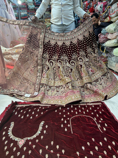 Maroon Peaccock Lehenga